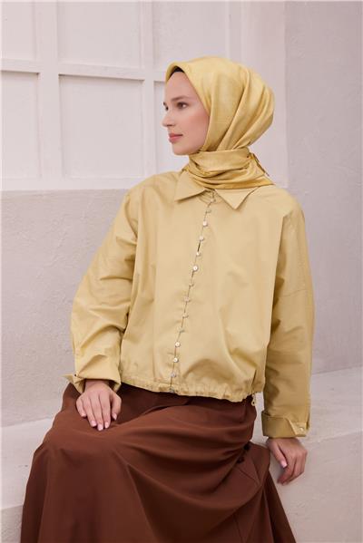 BELLİ GEOMETİK DESEN İPEK EŞARP 4201D (TWILL) SARI - 33