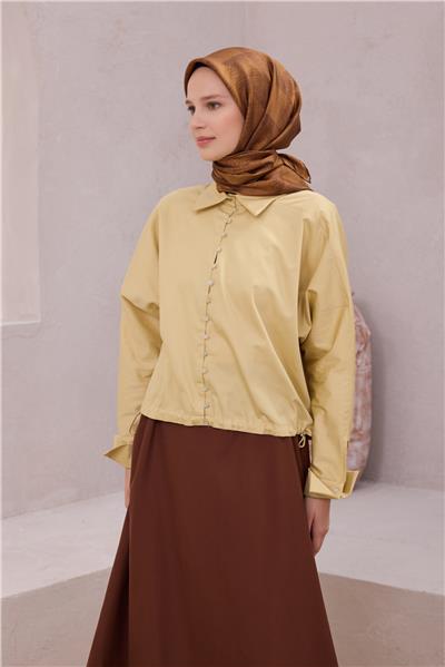 BELLİ GEOMETİK DESEN İPEK EŞARP 4201D (TWILL) CAMEL - 42