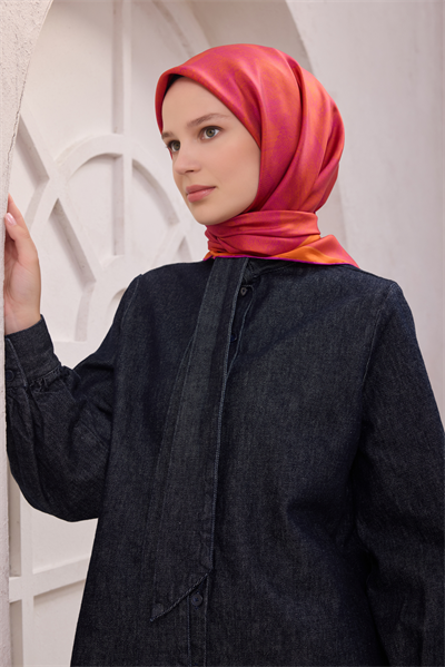 BELLİ GEOMETİK DESEN İPEK EŞARP 4201D (TWILL) MOR - 36