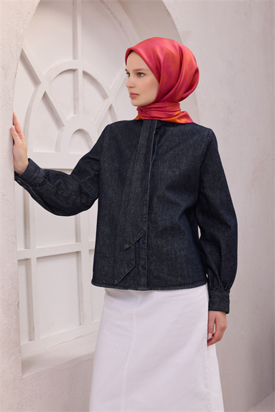BELLİ GEOMETİK DESEN İPEK EŞARP 4201D (TWILL) MOR - 36