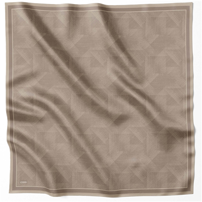 BELLİ GEOMETİK DESEN İPEK EŞARP 4201D (TWILL) VİZON - 46