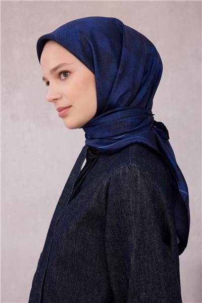 BELLİ GEOMETİK DESEN İPEK EŞARP 4201D (TWILL) LACİVET - 39