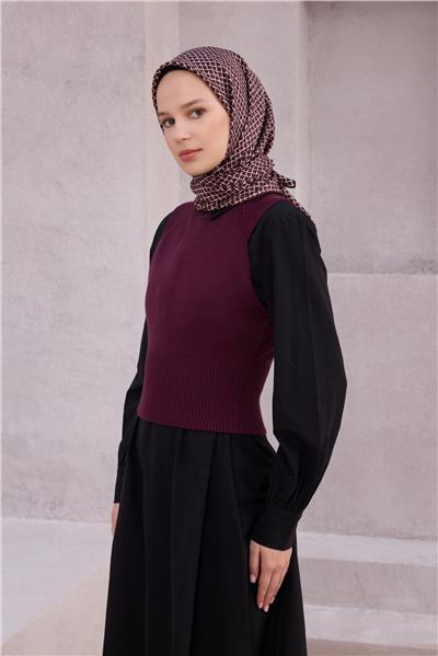 {URUNSEO_TITLE} | BELLI | BELLİ İPEK EŞARP | BELLİ GEOMETİK DESEN İPEK EŞARP 4203D (TWILL) KIZIL KAHVE - 03