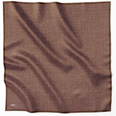 BELLİ GEOMETİK DESEN İPEK EŞARP 4203D (TWILL) KIZIL KAHVE - 03
