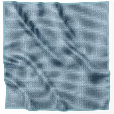 BELLİ GEOMETİK DESEN İPEK EŞARP 4203D (TWILL) PETROL - 50