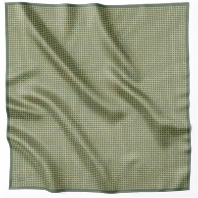 BELLİ GEOMETİK DESEN İPEK EŞARP 4203D (TWILL) HAKİ - 11