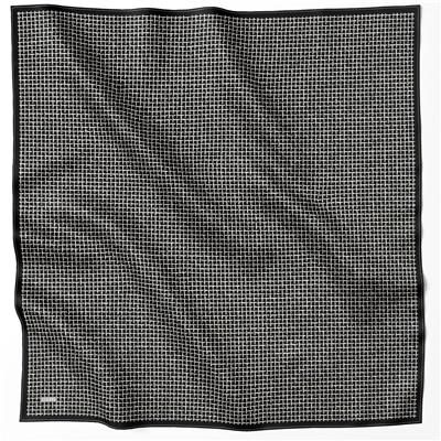 BELLİ GEOMETİK DESEN İPEK EŞARP 4203D (TWILL) SİYAH - 09