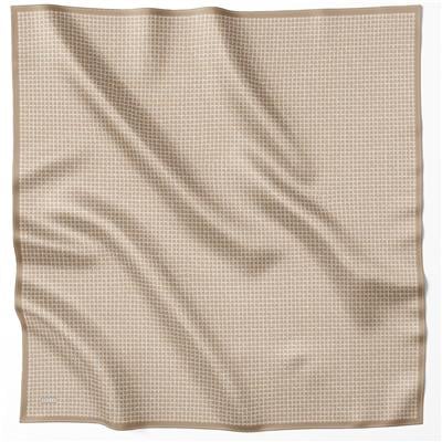 BELLİ GEOMETİK DESEN İPEK EŞARP 4203D (TWILL) BEJ - 02