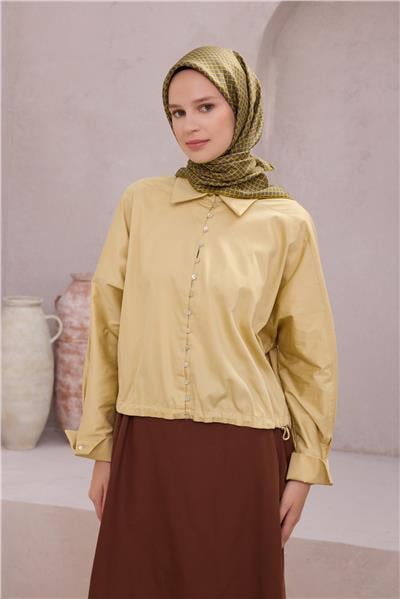 BELLİ GEOMETİK DESEN İPEK EŞARP 4203D (TWILL) YEŞİL - 35