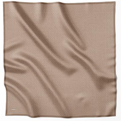 BELLİ GEOMETİK DESEN İPEK EŞARP 4203D (TWILL) SÜTLÜ KAHVE - 10