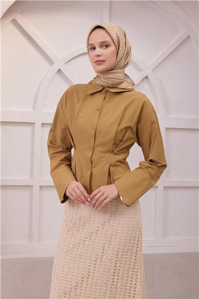 BELLİ GEOMETİK DESEN İPEK EŞARP 4203D (TWILL) BEJ - 02