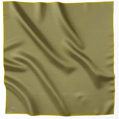 BELLİ GEOMETİK DESEN İPEK EŞARP 4203D (TWILL) YEŞİL - 35