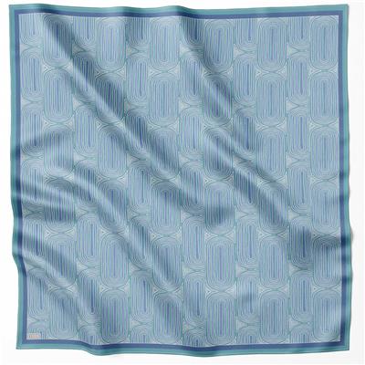 BELLİ GEOMETİK DESEN İPEK EŞARP 4209D (TWILL) MAVİ - 37