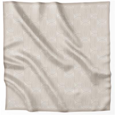 BELLİ GEOMETİK DESEN İPEK EŞARP 4209D (TWILL) BEJ - 80