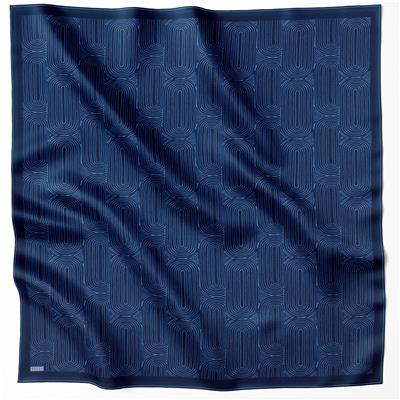 BELLİ GEOMETİK DESEN İPEK EŞARP 4209D (TWILL) LACİVERT - 53