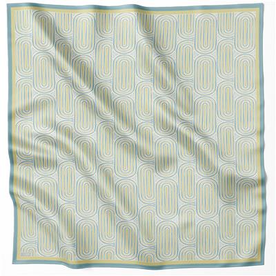 BELLİ GEOMETİK DESEN İPEK EŞARP 4209D (TWILL) YEŞİL - 01