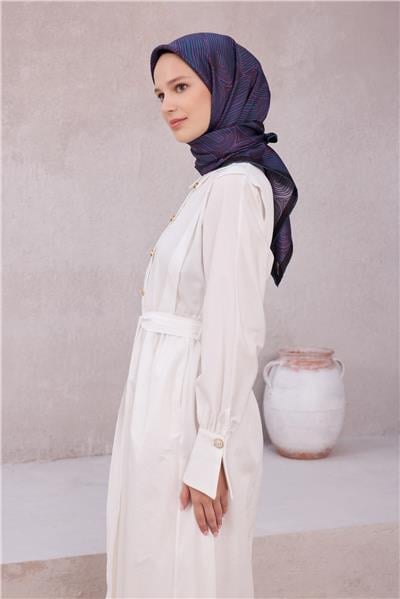 BELLİ GEOMETİK DESEN İPEK EŞARP 4209D (TWILL) MOR - 56