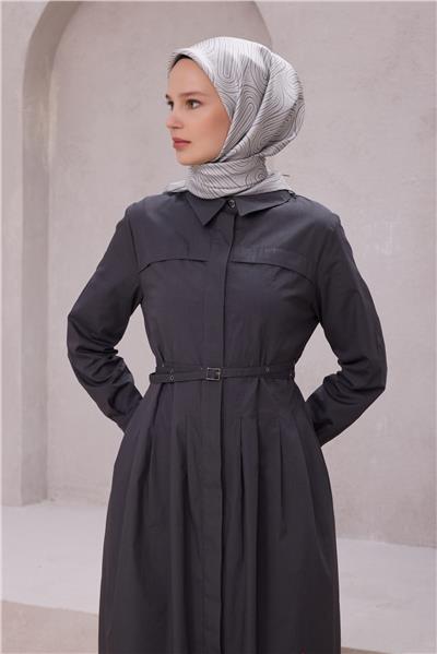 BELLİ GEOMETİK DESEN İPEK EŞARP 4209D (TWILL) GÜMÜŞ - 04