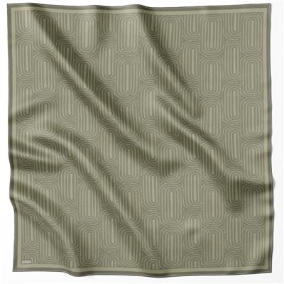 BELLİ GEOMETİK DESEN İPEK EŞARP 4209D (TWILL) HAKİ - 82