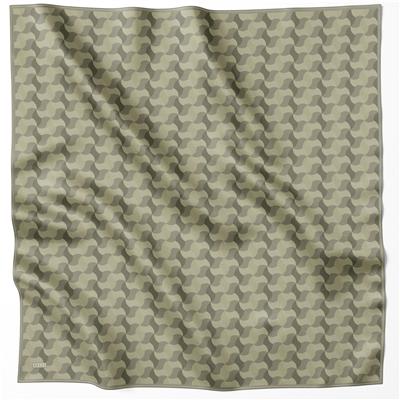 BELLİ GEOMETRİK DESEN İPEK EŞARP 4211D (TWILL) HAKİ - 53