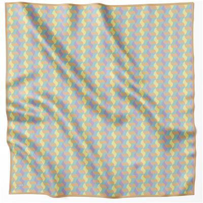 BELLİ GEOMETRİK DESEN İPEK EŞARP 4211D (TWILL) VİZON - 55