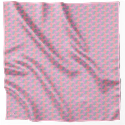 BELLİ GEOMETRİK DESEN İPEK EŞARP 4211D (TWILL) PEMBE - 84