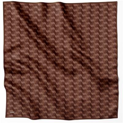 BELLİ GEOMETRİK DESEN İPEK EŞARP 4211D (TWILL) KAHVE - 04