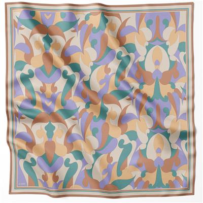 BELLİ GEOMETİK DESEN İPEK EŞARP 4213D (TWILL) KİREMİT - 02