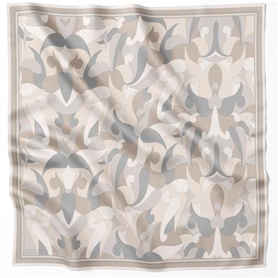 BELLİ GEOMETİK DESEN İPEK EŞARP 4213D (TWILL) GRİ - 84