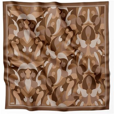 BELLİ GEOMETİK DESEN İPEK EŞARP 4213D (TWILL) KAHVE - 87