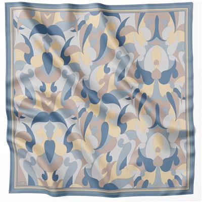 BELLİ GEOMETİK DESEN İPEK EŞARP 4213D (TWILL) İNDİGO - 58