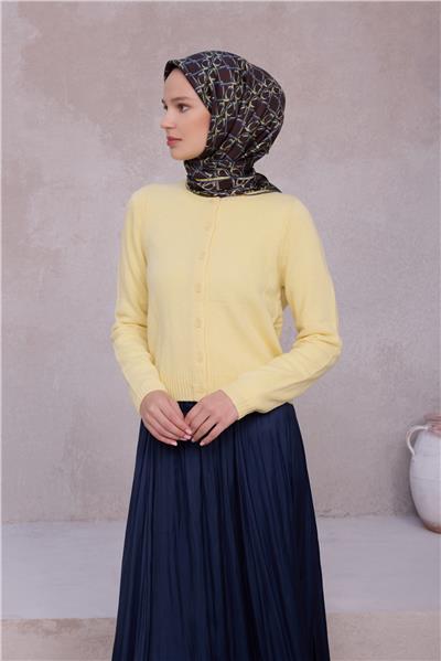 BELLİ GEOMETİK DESEN İPEK EŞARP 4214D (TWILL) KAHVE - 81