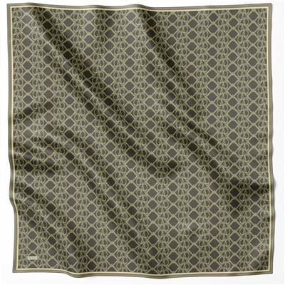 BELLİ GEOMETİK DESEN İPEK EŞARP 4214D (TWILL) HAKİ - 84