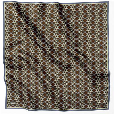 BELLİ GEOMETİK DESEN İPEK EŞARP 4214D (TWILL) KAHVE - 81