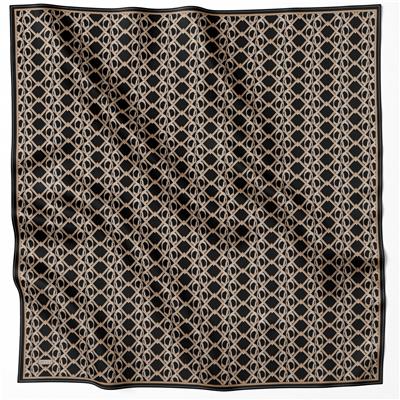 BELLİ GEOMETİK DESEN İPEK EŞARP 4214D (TWILL) SİYAH - 86