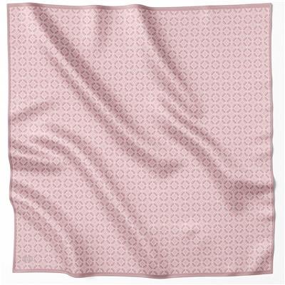 BELLİ GEOMETİK DESEN İPEK EŞARP 4215D (TWILL) PEMBE - 02