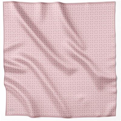 BELLİ GEOMETİK DESEN İPEK EŞARP 4215D (TWILL) PEMBE - 02