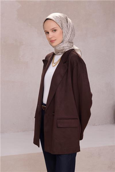 BELLİ GEOMETİK DESEN İPEK EŞARP 4215D (TWILL) BEJ - 05