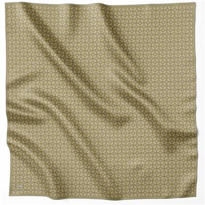 BELLİ GEOMETİK DESEN İPEK EŞARP 4215D (TWILL) HAKİ - 56