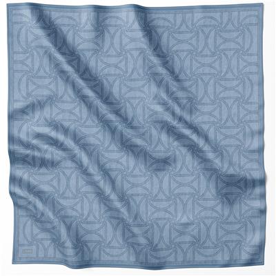 BELLİ GEOMETİK DESEN İPEK EŞARP 4221D (TWILL) MAVİ - 82