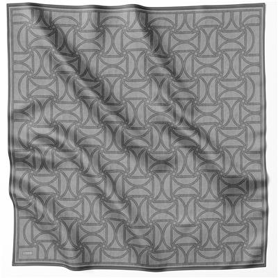 BELLİ GEOMETİK DESEN İPEK EŞARP 4221D (TWILL) GRİ - 05