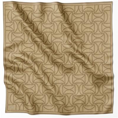 BELLİ GEOMETİK DESEN İPEK EŞARP 4221D (TWILL) HARDAL - 02