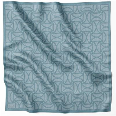 BELLİ GEOMETİK DESEN İPEK EŞARP 4221D (TWILL) PETROL - 80