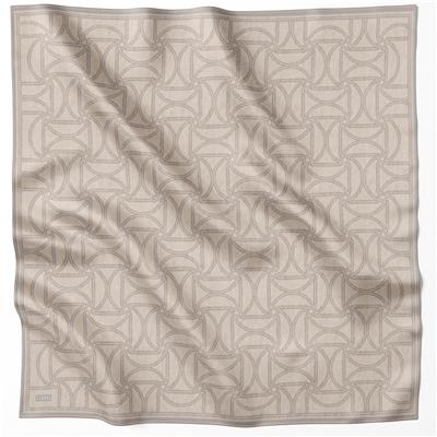 BELLİ GEOMETİK DESEN İPEK EŞARP 4221D (TWILL) BEJ - 83