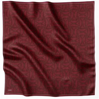 BELLİ GEOMETİK DESEN İPEK EŞARP 4221D (TWILL) BORDO - 03