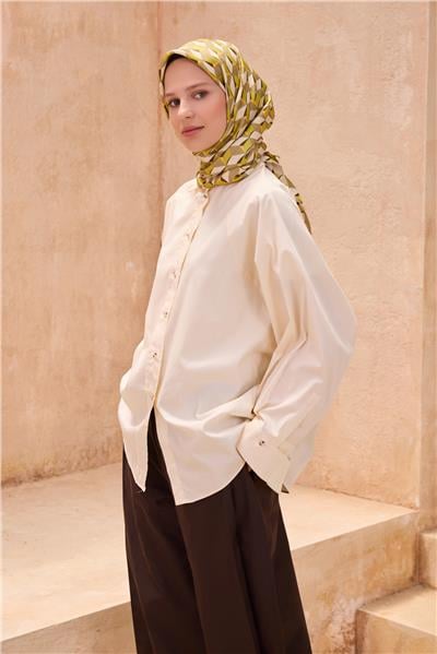 BELLİ GEOMETRIK DESEN İPEK EŞARP 4112D TWILL