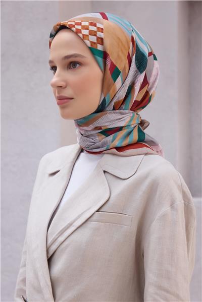 BELLİ GEOMETRİK DESEN NOVA BEJ EŞARP 1010