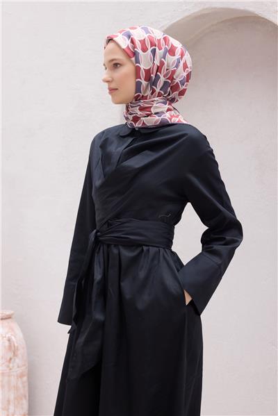 BELLİ GEOMETRİK DESEN NOVA KIRMIZI - BEJ EŞARP 1001