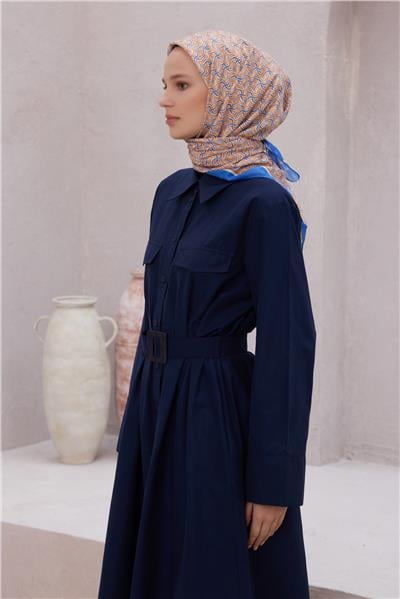 BELLİ GEOMETRİK DESEN NOVA SAKS EŞARP 1007