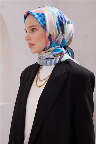 BELLİ GEOMETRİK DESEN NOVA SİYAH EŞARP 1010